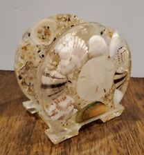 Vintage 1960's-70's Lucite Acrylic Nautical Beach Napkin Mail Holder Seashells picture