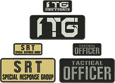 TACTICAL OFFICER3 set  EMBROIDERY PATCH 4X10 AND 2X5 HOOK ON BACK GRAY BLACK picture