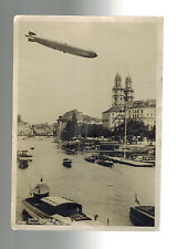 Mint RPPC Graf Zeppelin Flying Over Zurich Switzerland Real Picture Postcard picture