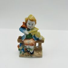 Vintage K.1. Japan Porcelain Figurine Boy On Bench With Violin 4