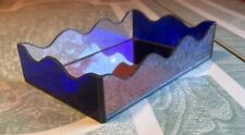 VTG HAND MADE STAINED GLASS Dresser Perfume Desk Tray Box Organizer picture