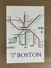 Postcard Boston MA Massachusetts Subway Map Rapid Transit MBTA Vintage PC picture