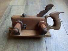 RARE Antique  Owasco Tool Co. Wood & Metal Brass Plow Moulding Plane No. 128 picture