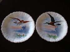 2 ANTIQUE LIMOGES FLAMBEAU HAND PAINTED SIGNED 