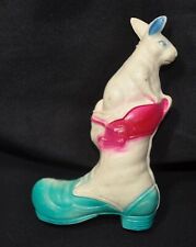 ANTIQUE 1920'S SIGNED VISCOLOID EASTER BUNNY IN SHOE CELLULOID TOY picture