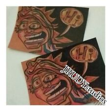 untitled face Original artwork postcard print JRUDY Thinking of you HI picture