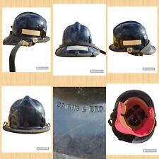 VINTAGE Cairns and Bros METRO Fireman's Helmet Hat Black picture