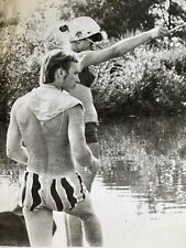 1970s Muscular Shirtless Man Affectionate Guy Trunks Bulge Woman Gay int Photo picture