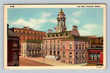 Portland ME, City Hall, Maine c1947 Vintage Postcard picture