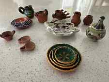 Vtg Dollhouse Miniature Mexican Pottery Lot picture