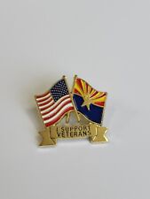 I Support Veterans Arizona & USA Friendship Flag Lapel Pin picture