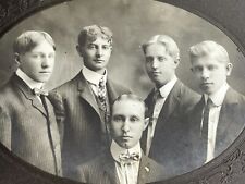 CC2 Photograph Cabinet Card Rock Rapids Iowa Portrait 5 Handsome Men 1900's picture