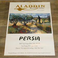 Vintage 1980s Aladdin Hotel Casino Las Vegas PERSIA Art Display Gallery Poster picture