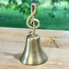Treble Clef Brass 4” Vintage/Antique Rare Handcrafted Penco Bell Music Musician picture