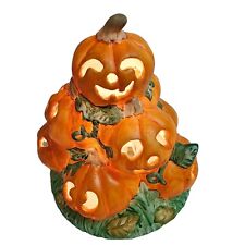 Vintage Brinns Jack O Lantern Stacked Pumpkins Figurine Halloween Orange Spooky picture