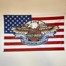 Harley Davidson Motorcycle USA Flag 3x5 ft Legendary Banner Garden Garage Sign picture