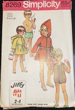 Rare Not Seen 1960's Simplicity Child's Jiffy Beachrobe & Swimsuits Uncut FF picture