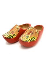 Vintage Wooden Hand Painted Clogs, 6” picture