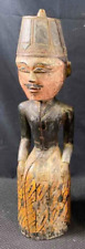 Antique 19C Balinese Carved Wooden & Polychrome Figure of a Male Hindu Priest picture