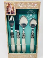 New Pioneer Woman 16pc Linen Cowgirl Lace Flatware NIB picture