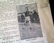 BEST Jim Thorpe Carlisle Indians Olympics Decathlon GOLD Medal 1912 Newspaper picture