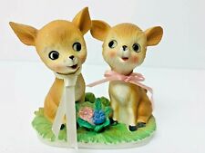 Vintage Mid Century Pair Of Bambi Deer Fawns ~ Cute Kitsch Ceramic Figure picture