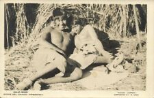 argentina, CHACO, Idilio Indo, Indios, Topless Indian Couple 1920s RPPC Postcard picture