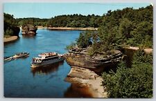 Postcard WI Wisconsin Dells Air View Lower Dells Rocky Islands picture