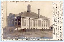 1906 RPPC ROSSVILLE NEW YORK PUBLIC SCHOOL BUILDING ANTIQUE REAL PHOTO POSTCARD picture