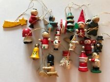 Lot of 18 Wooden Vintage Christmas Ornaments, 1