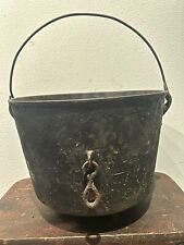 Antique No 8 Cast Iron Bean Pot 3 Footed Cowboy Kettle Cauldron Bail Handle picture