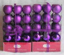 60 Purple Shatterproof Christmas Ornaments  Matt, Glitter, Shiny NIB picture