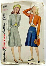 1946 Simplicity Sewing Pattern 1741 Womens 2-Pc Bolero Suit Size 16 Vintage 8792 picture