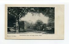 Groton MA postcard, Shawfieldmont Gate and Lodge, Gibbet Hill, drive to mansion picture