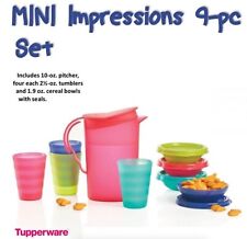 New Tupperware Mini Impressions 9 pc Set Pitcher Tumblers Bowls Seals picture
