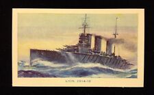 H.M.S. LION 1940 R & J HILL FAMOUS SHIPS TOBACCO CARD / AN EXCELLENT EXAMPLE picture