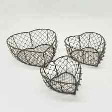 Heart Shaped Metal Wire Nesting Baskets Vintage Style Storage Baskets. Rusty picture