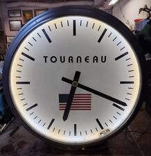 Tourneau Clock Sign Neon Porcelain Advertising Collectible Vintage Luxury Watch picture