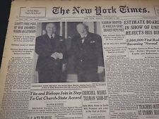 1953 JANUARY 9 NEW YORK TIMES - CHURCHILL WISHES TRUMAN GOOD-BY - NT 4658 picture
