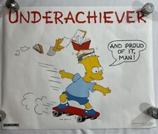 The Simpsons Bart Simpson Skateboard “Underachiever”  Poster 20x16” 1990 picture