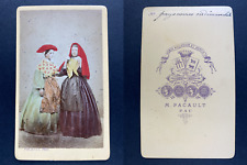 Pacault, Pau, Peasants in Sunday Vintage cdv albumen print. Albumi Print picture