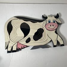 Vintage Spiral Cut Collapsible Country Cow Basket Bowl Wooden Home Decor picture