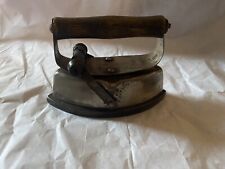 ANTIQUE c.1900s ASBESTOS SAD IRON with REMOVEABLE WOOD HANDLE picture