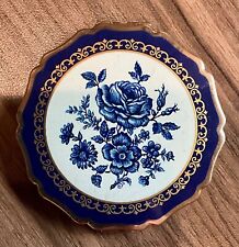 Vintage Lovely Stratton Floral Enamel Powder Makeup Compact, made in England picture