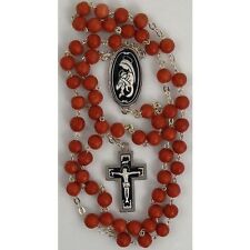 Damascene Silver Rosary Crucifix Virgin Mary Red Beads by Midas of Toledo Spain picture
