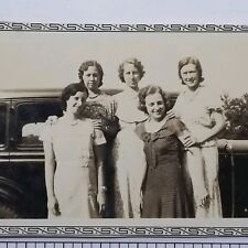 Vintage Photograph 1920s Automobile with 5 Young Women picture