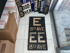 NY NYC SUBWAY ROLL SIGN E EE  8TH AVENUE MANHATTAN WORLD TRADE CENTER FULTON ST picture