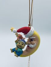 Vintage Christmas Ornament 'Moon With Santa Claus Face & Hat With Baby Mouse'  picture