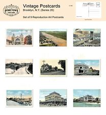 Brooklyn, NY (Series 20) Lot of 9 Rare Antique Repro Postcards picture