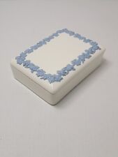 Wedgwood Rectangle Embossed Trinket Box Queen's Ware / Made In ENGLAND picture